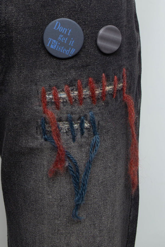 TΣist Hand Stitch Denim Flare Pants / Black