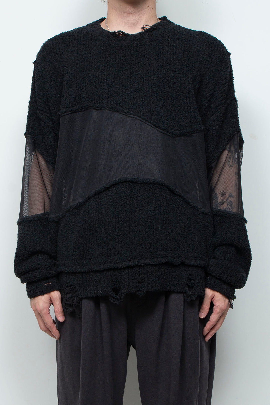 Docking Reverse Crushed Sweater BLACK