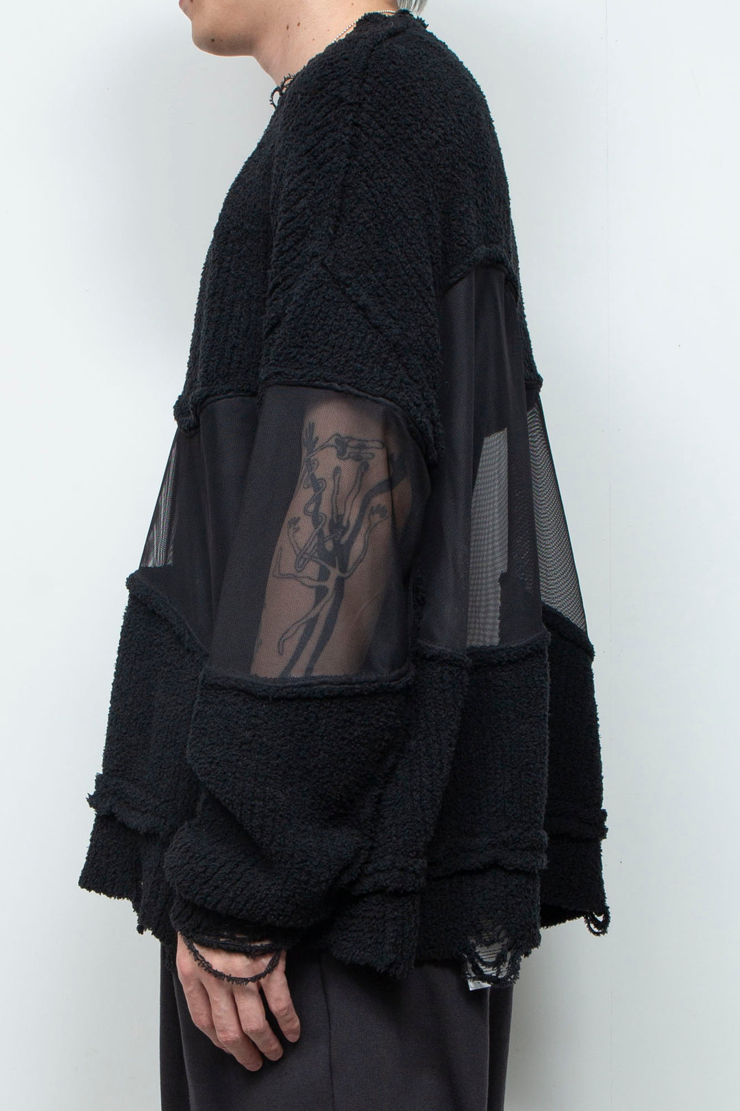 Docking Reverse Crushed Sweater BLACK