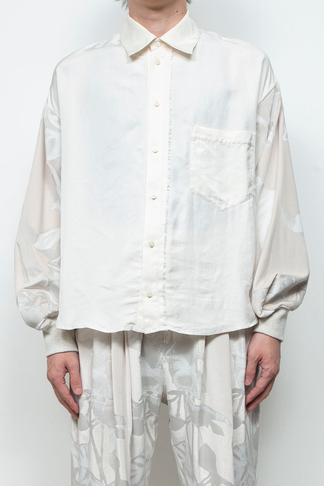 Velour Jersey Sleeve Easy Shirt OFFWHITE × OFFWHITE