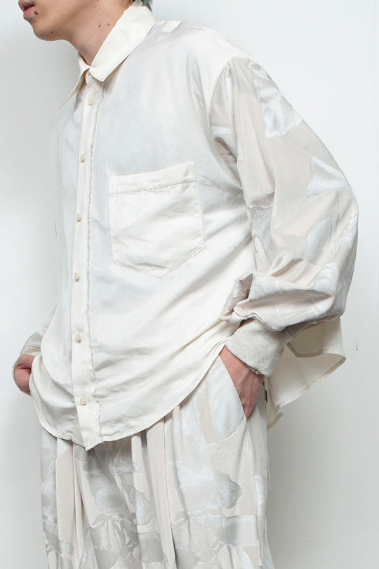 Velour Jersey Sleeve Easy Shirt OFFWHITE × OFFWHITE