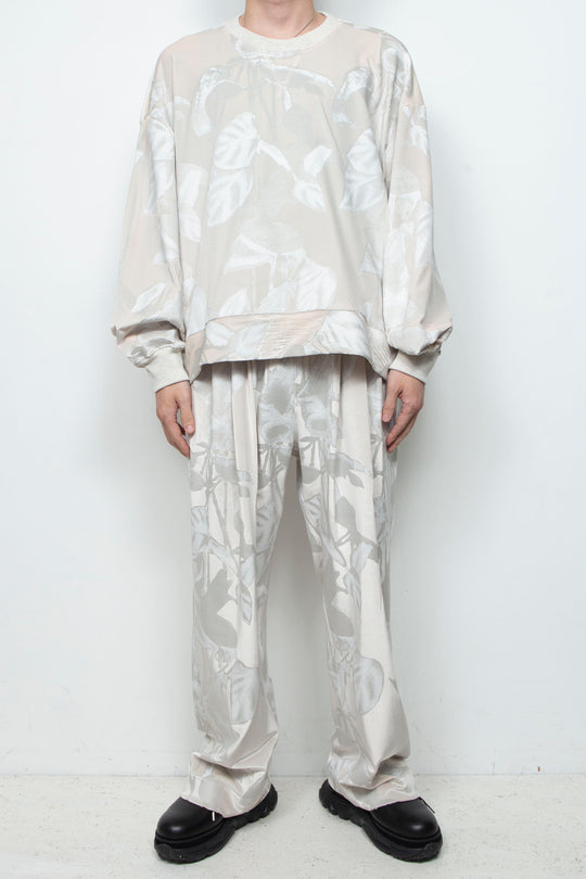 3D printed velour jersey pullover OFF WHITE