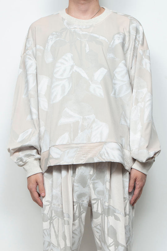 3D printed velour jersey pullover OFF WHITE