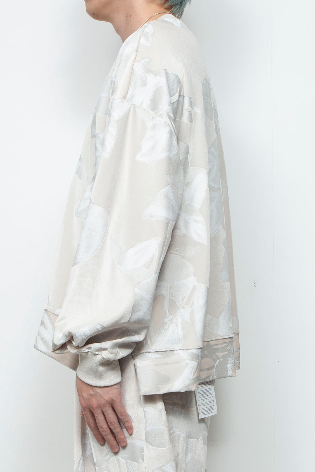3D printed velour jersey pullover OFF WHITE