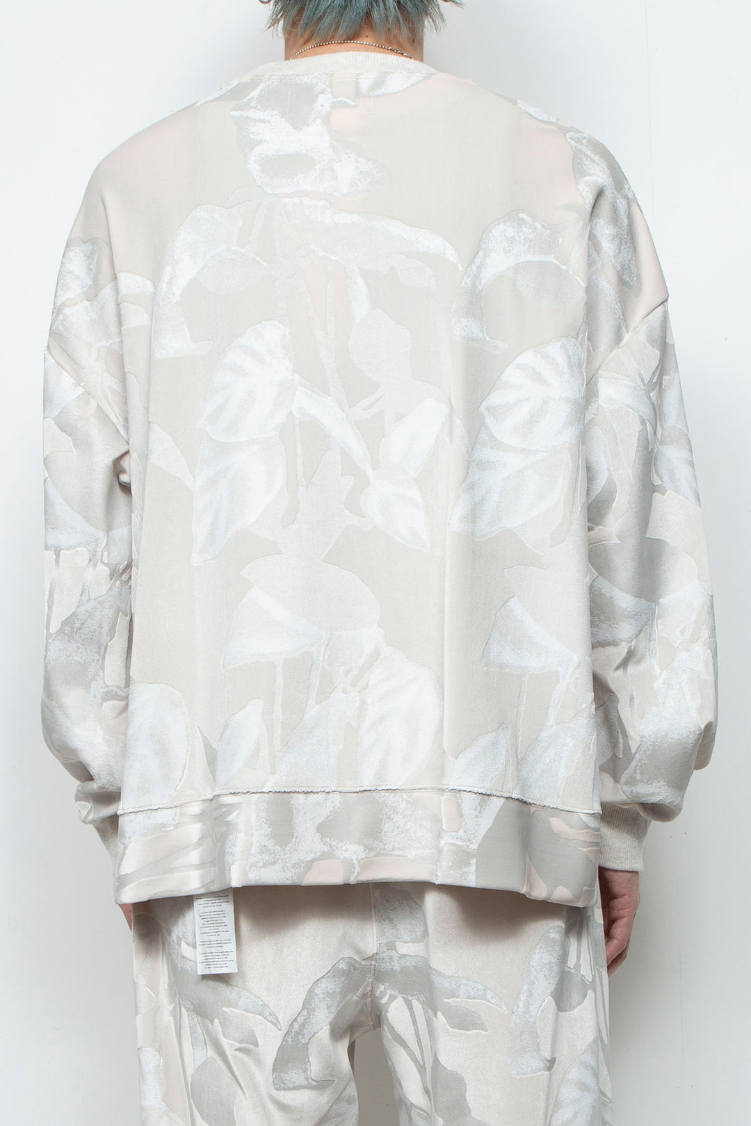 3D printed velour jersey pullover OFF WHITE