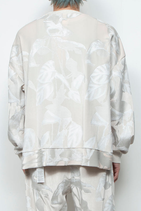 3D printed velour jersey pullover OFF WHITE