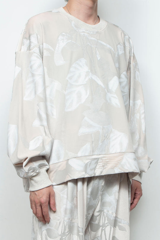 3D printed velour jersey pullover OFF WHITE
