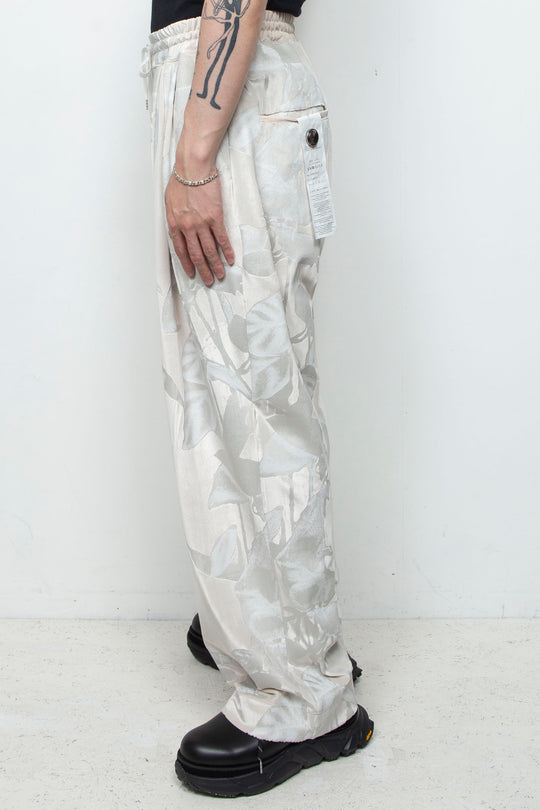 3D printed velour jersey easy pants OFF WHITE