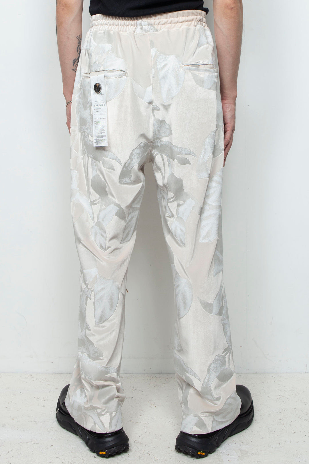 3D printed velour jersey easy pants OFF WHITE