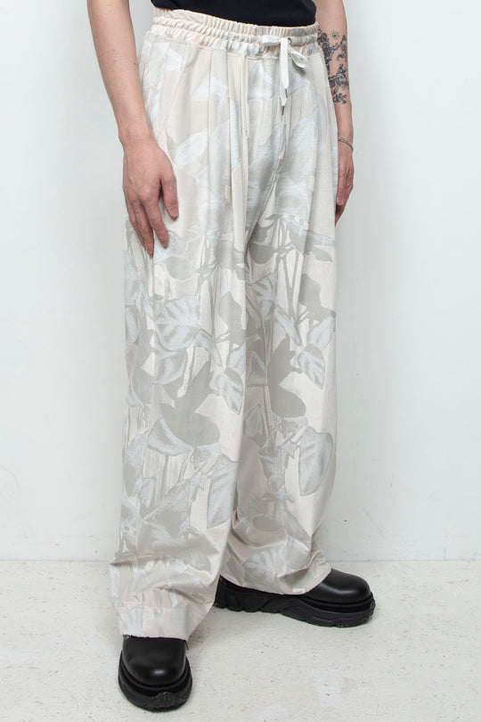 3D printed velour jersey easy pants OFF WHITE