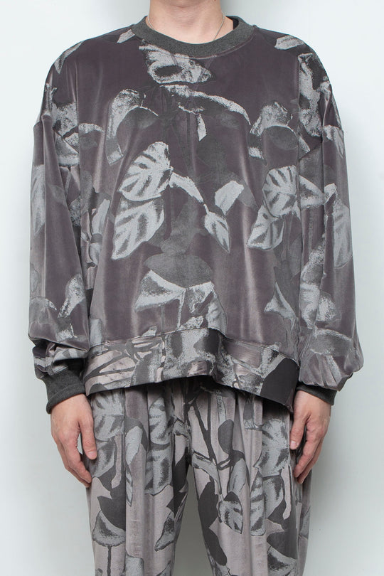 3D printed velour jersey pullover CHARCOAL
