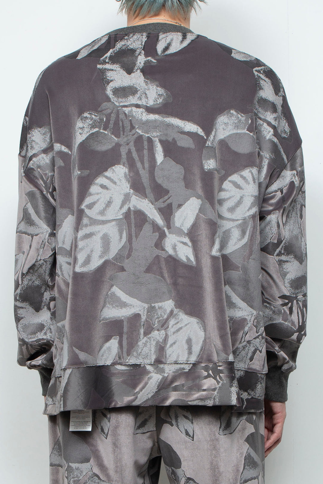 3D printed velour jersey pullover CHARCOAL