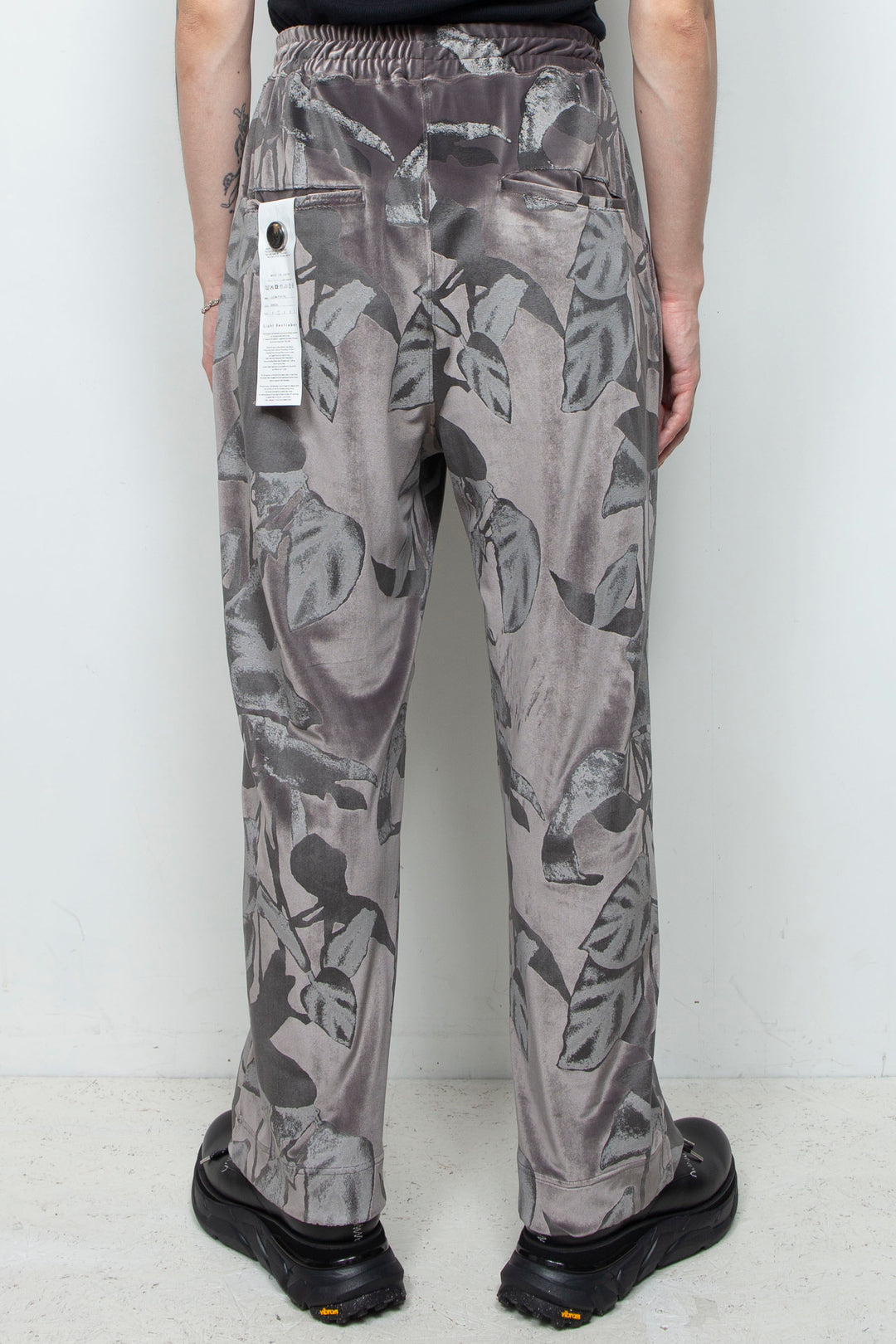 3D printed velour jersey easy pants CHARCOAL