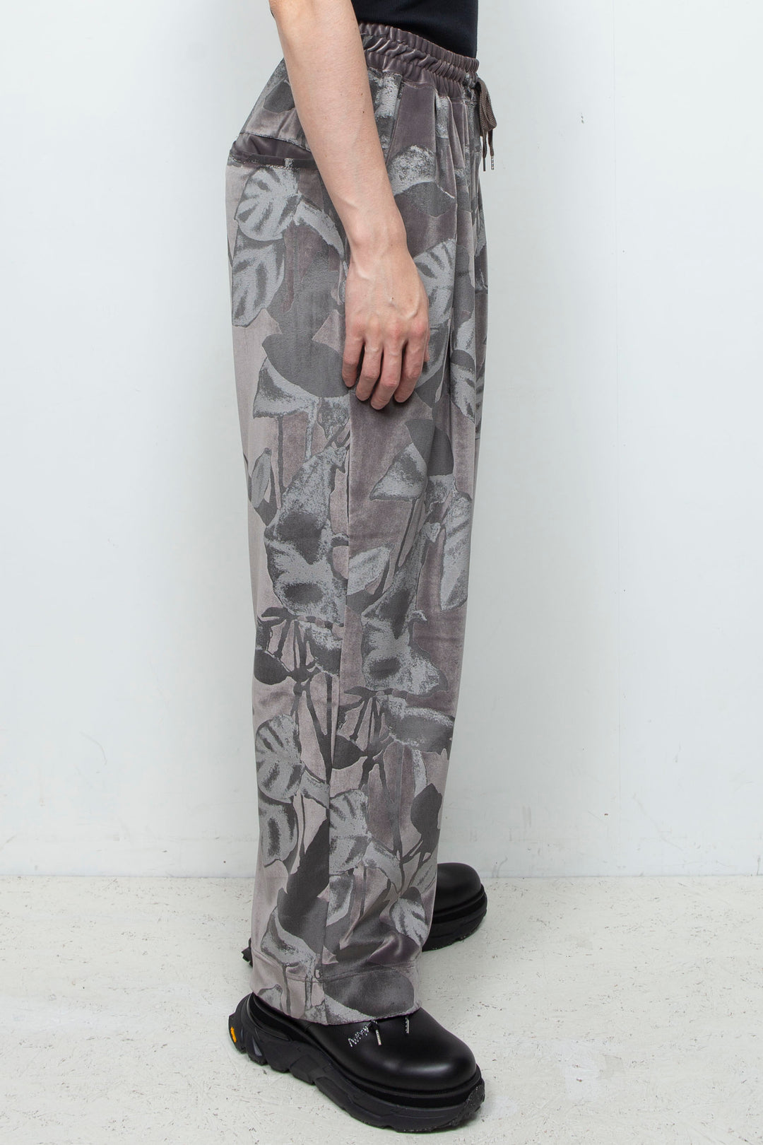 3D printed velour jersey easy pants CHARCOAL