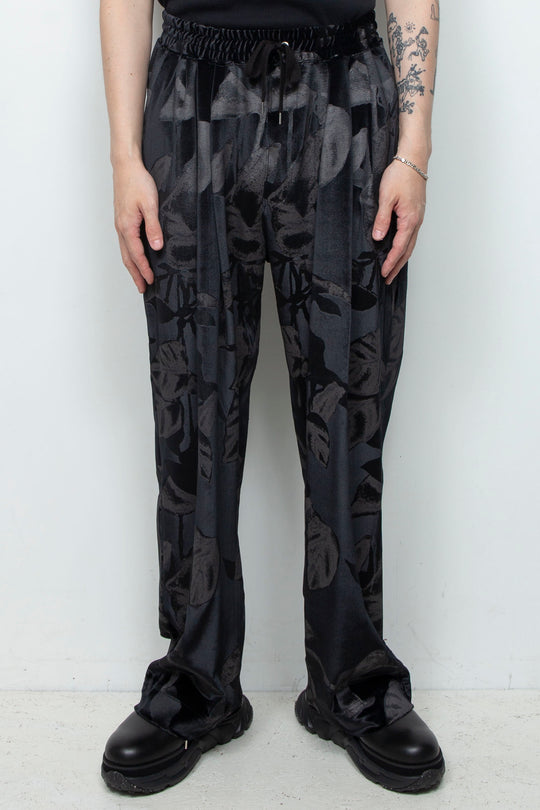 3D printed velour jersey easy pants BLACK