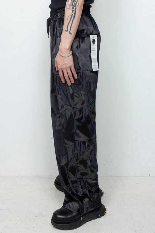 3D printed velour jersey easy pants BLACK