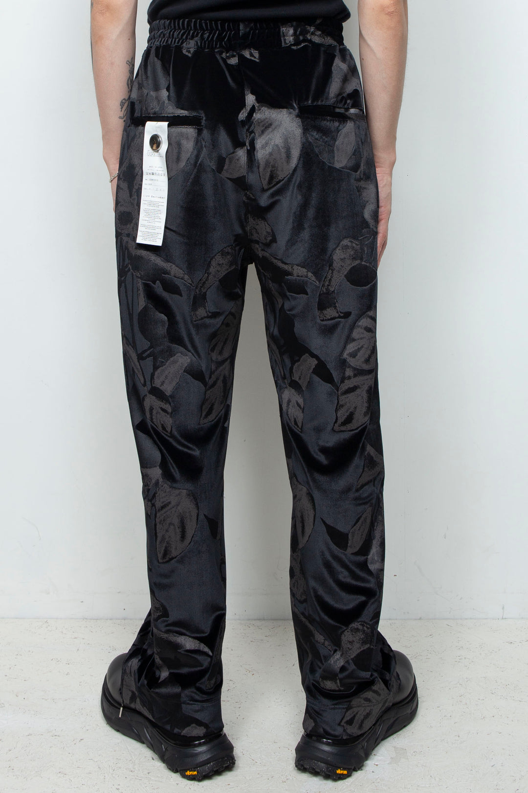 3D printed velour jersey easy pants BLACK