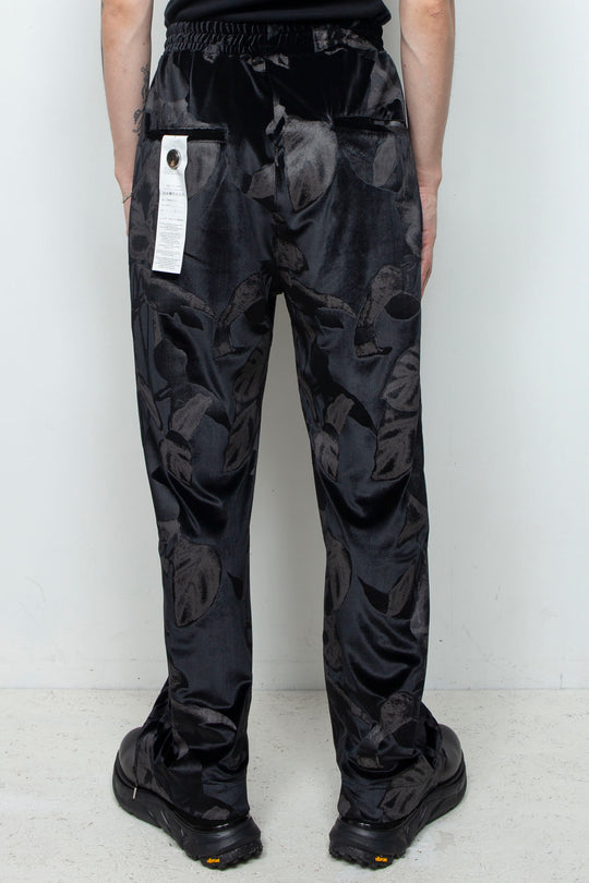 3D printed velour jersey easy pants BLACK