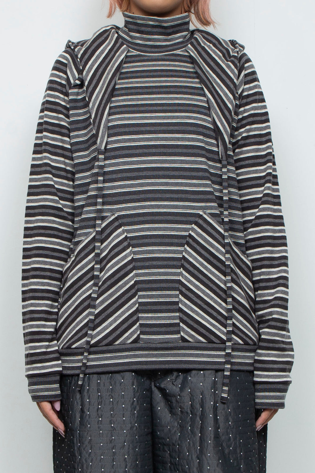 Ancilla Tight Hoodie (Static Greyscale)