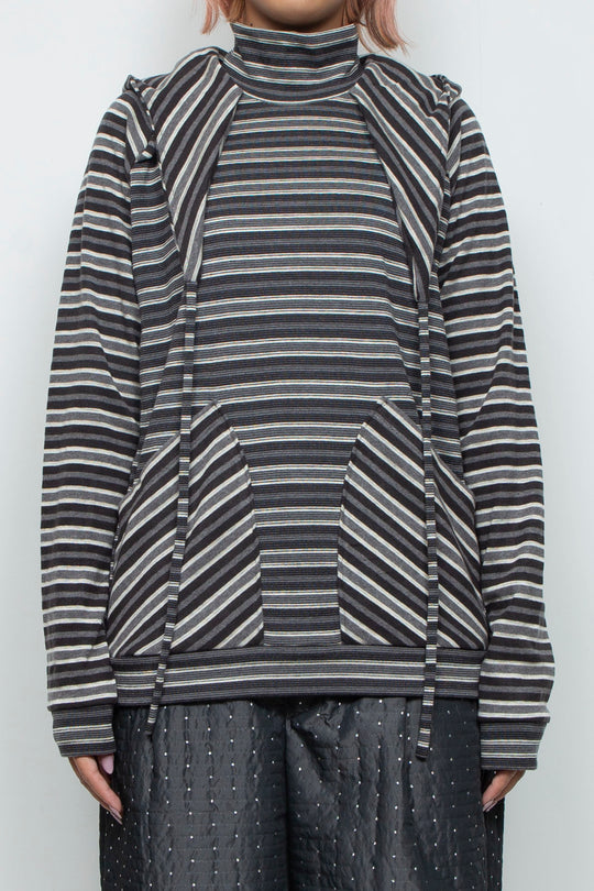 Ancilla Tight Hoodie (Static Greyscale)