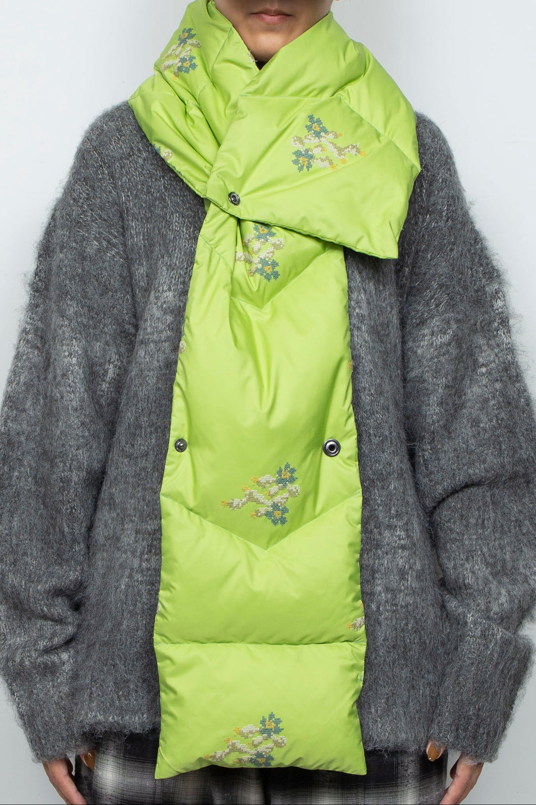 "NOSTALGIA" Multi-Way Down Scarf LIME
