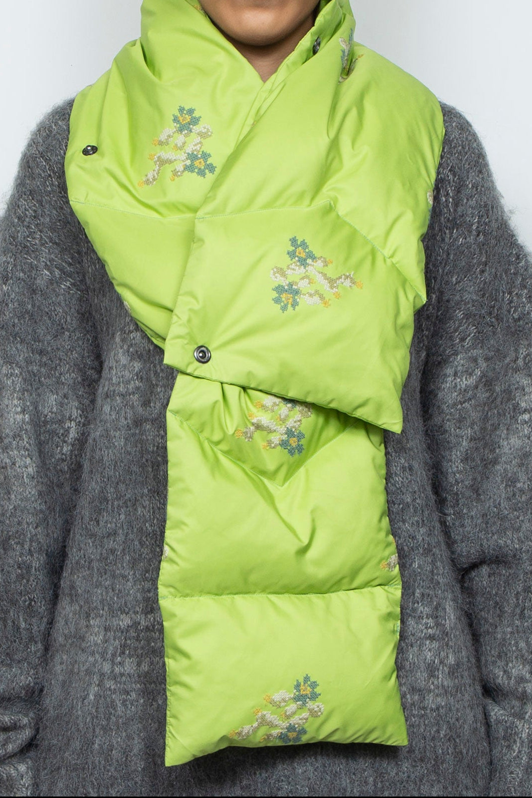 "NOSTALGIA" Multi-Way Down Scarf LIME