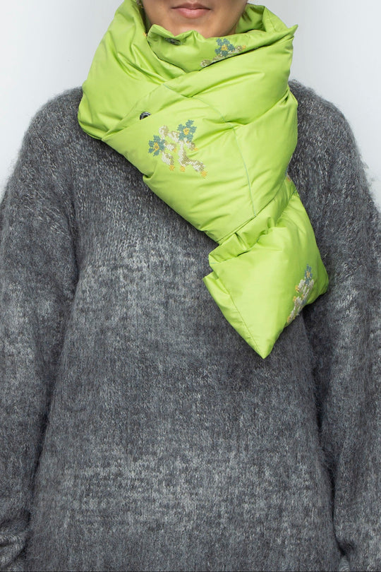 "NOSTALGIA" Multi-Way Down Scarf LIME