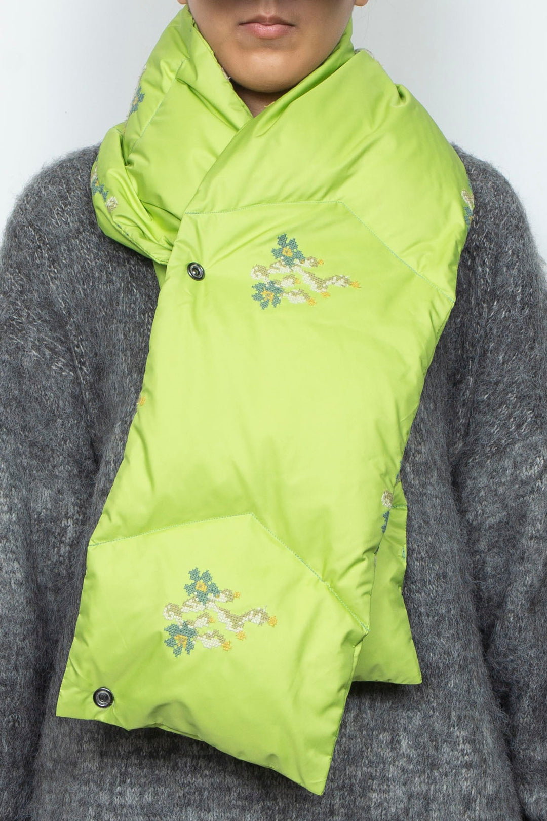 "NOSTALGIA" Multi-Way Down Scarf LIME