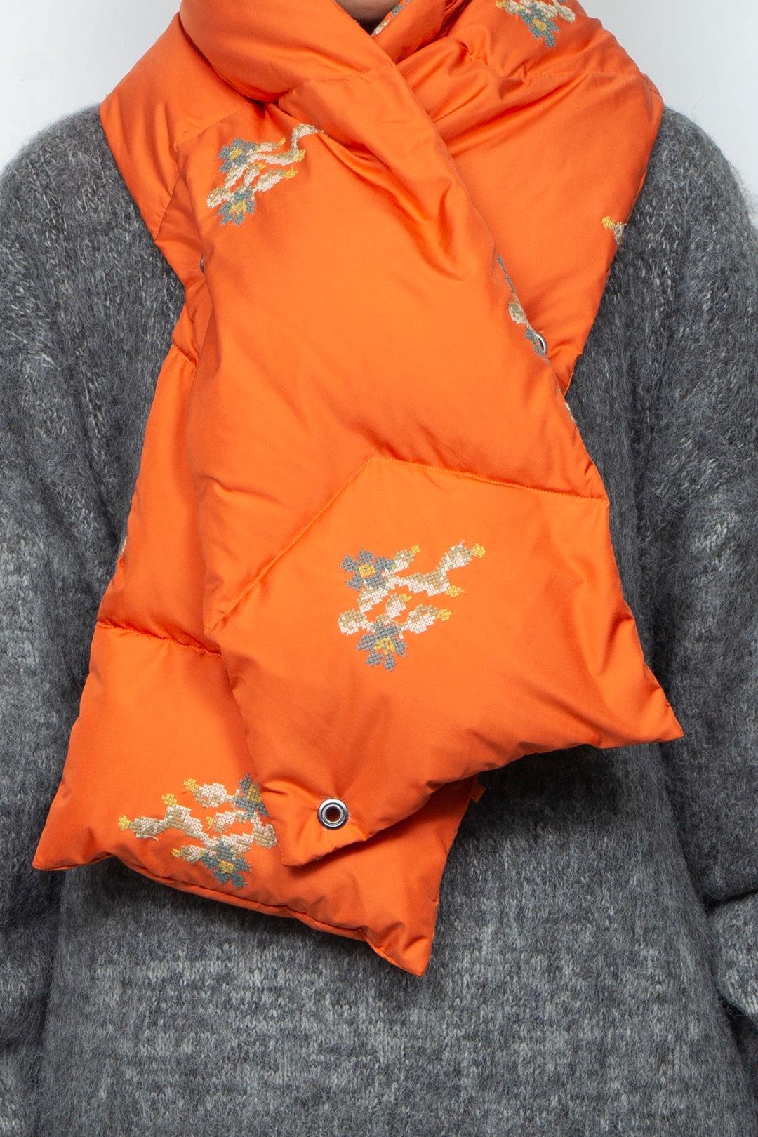 "NOSTALGIA" Multi-Way Down Scarf ORANGE