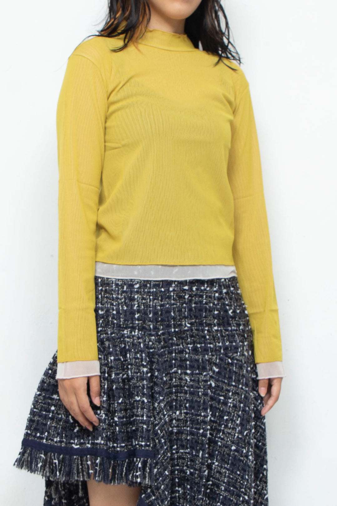 Net Tulle Tops YELLOW