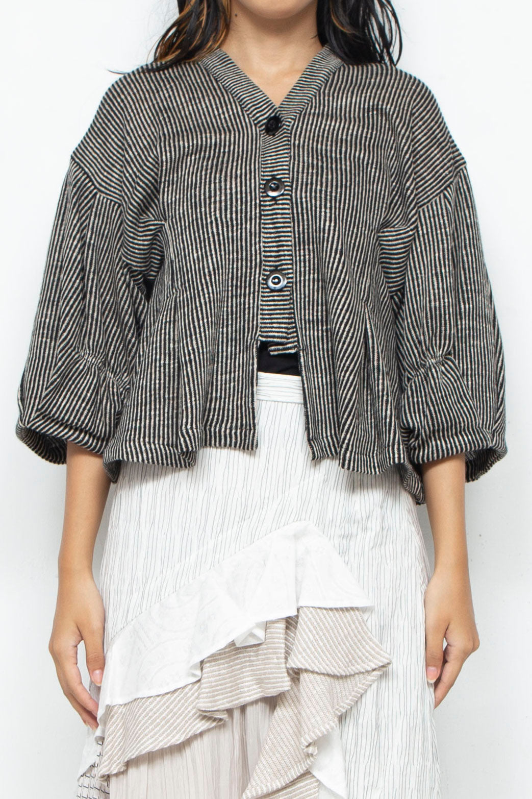 Cotton Linen Cardigan BLACK