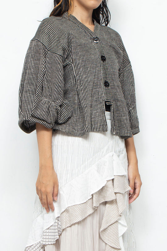 Cotton Linen Cardigan BLACK