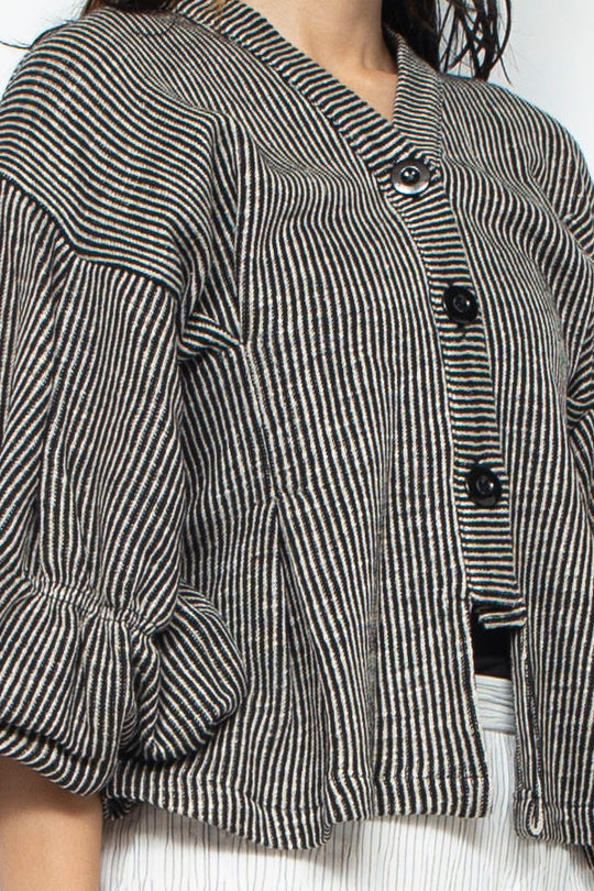 Cotton Linen Cardigan BLACK