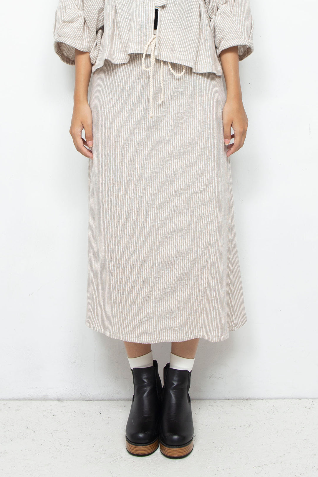 Cotton Linen Skirt BEIGE