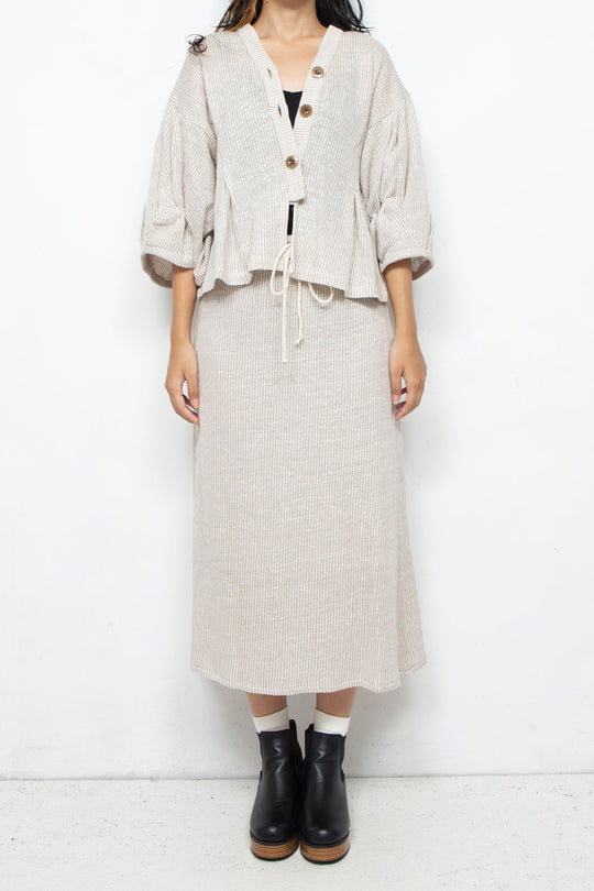Cotton Linen Skirt BEIGE