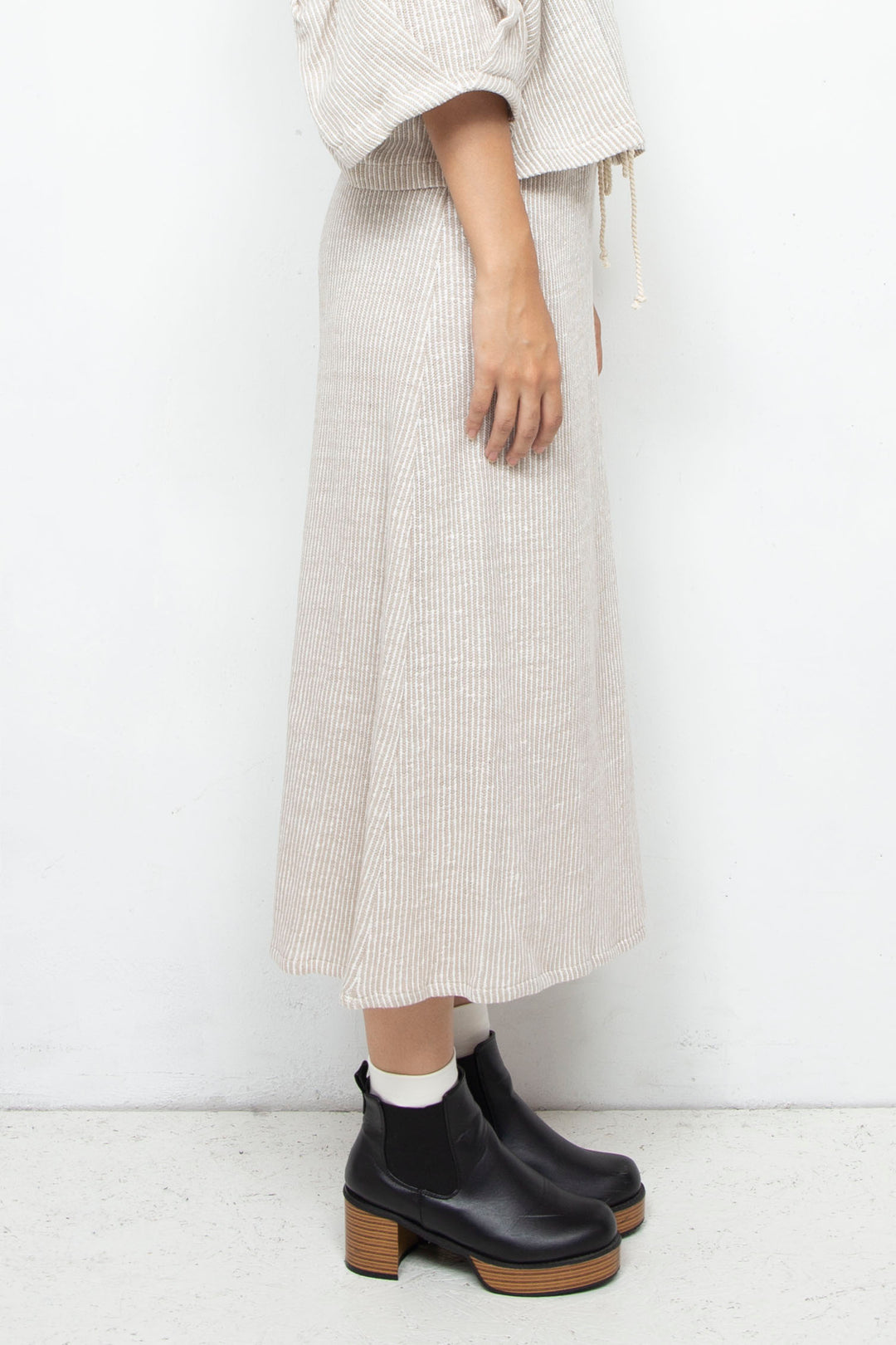 Cotton Linen Skirt BEIGE