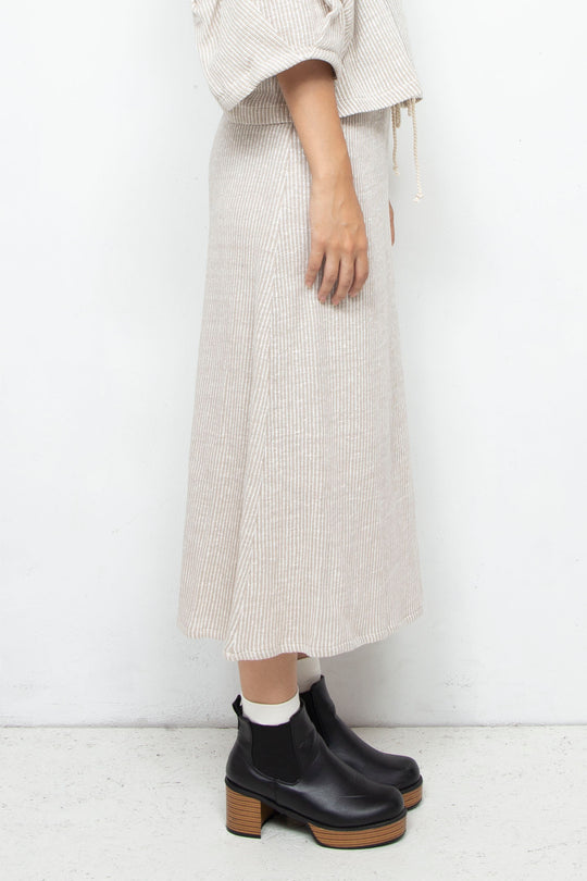 Cotton Linen Skirt BEIGE