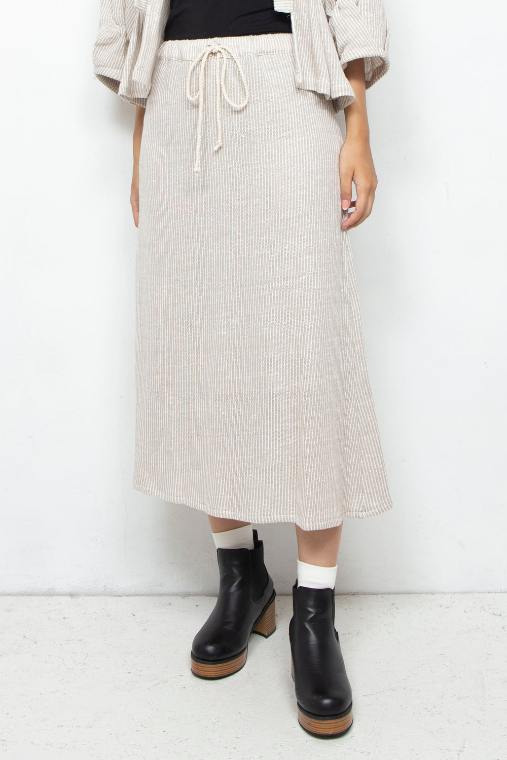 Cotton Linen Skirt BEIGE