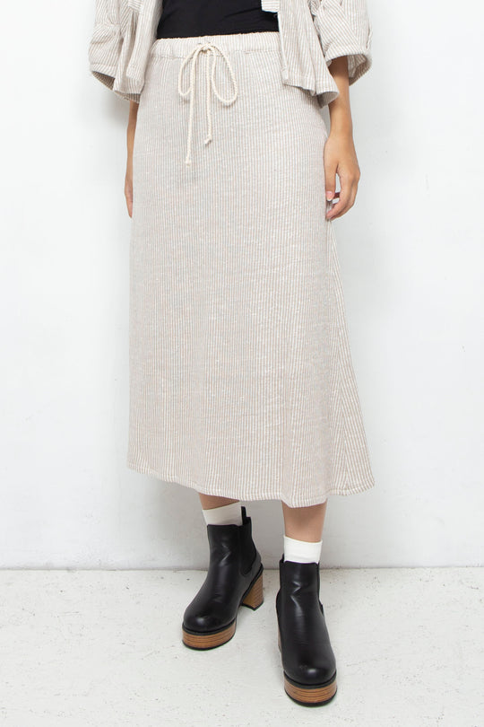 Cotton Linen Skirt BEIGE