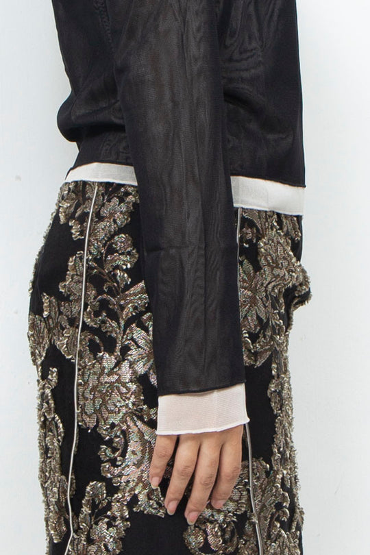 Net Tulle Tops BLACK