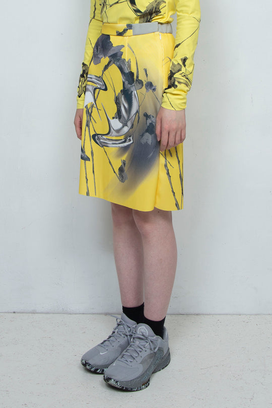 グラフィックスカート イエロー M
