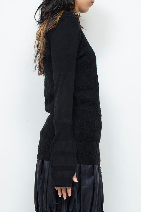 Collar Knit Onepiece Black