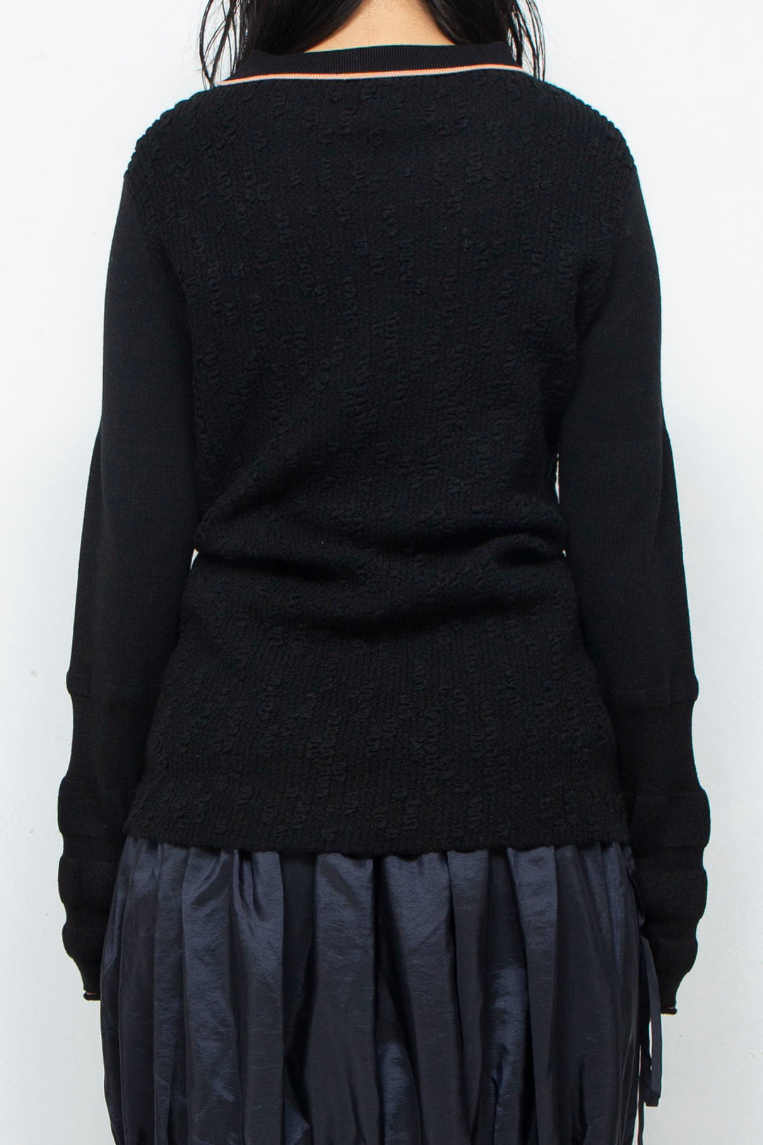 Collar Knit Onepiece Black
