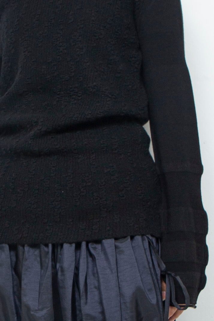Collar Knit Onepiece Black