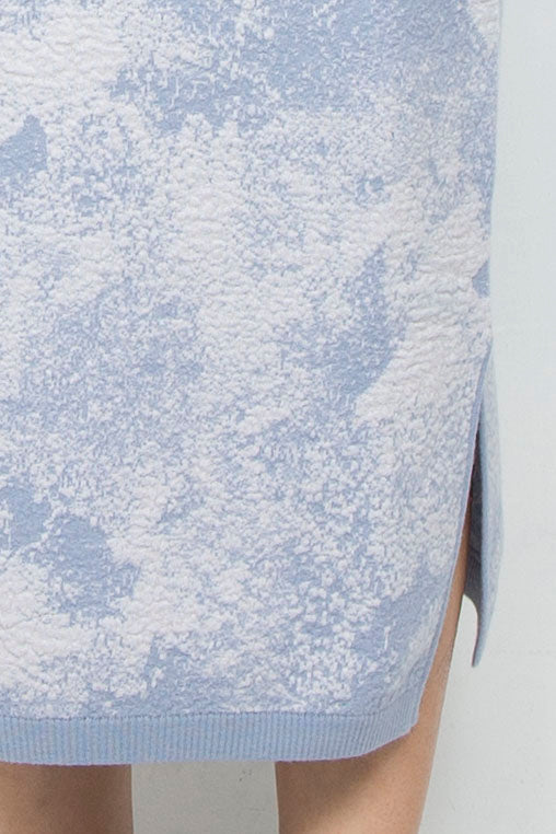 Milling Slit Knit Skirt Blue