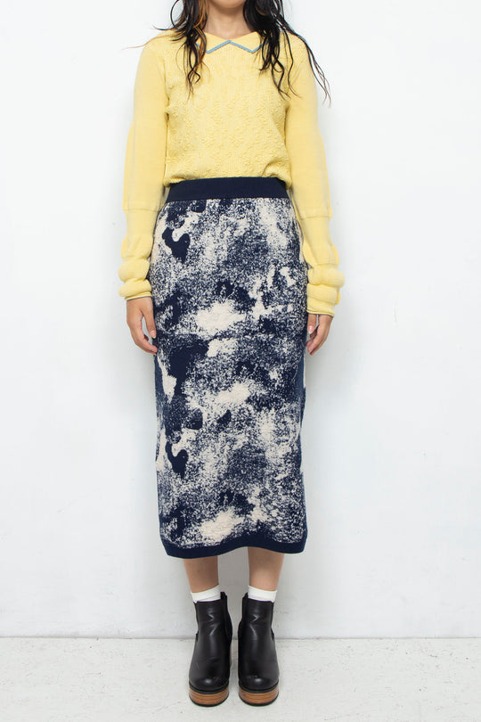 Milling Slit Knit Skirt Navy