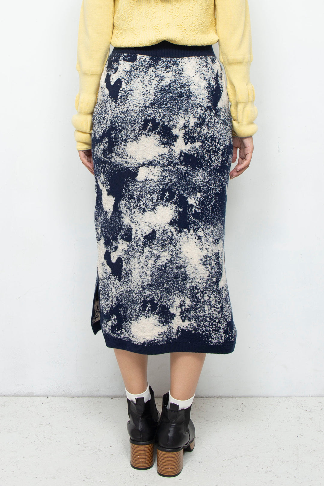 Milling Slit Knit Skirt Navy