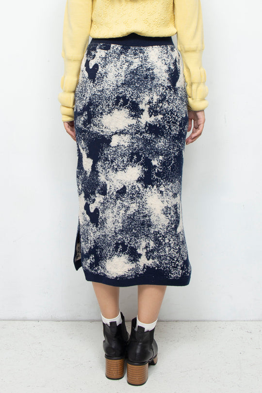 Milling Slit Knit Skirt Navy