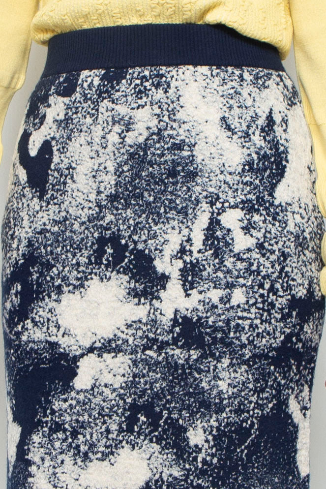 Milling Slit Knit Skirt Navy