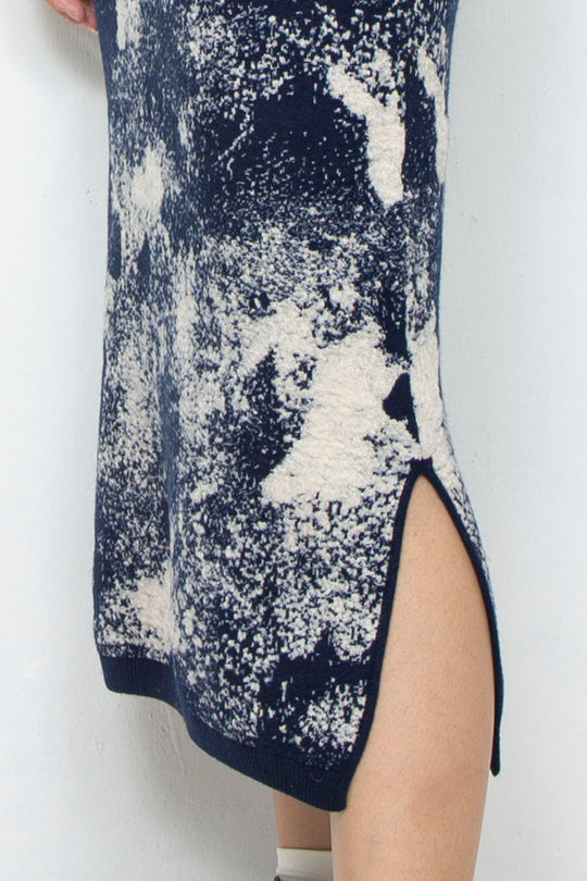 Milling Slit Knit Skirt Navy